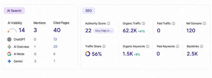 Delivered website interface